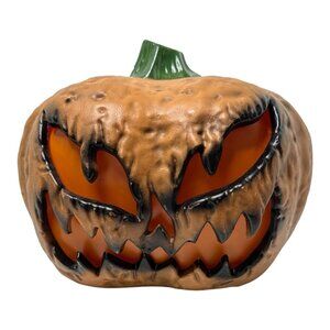 Gemmy Halloween Flaming Fire Pumpkin Jack-o-lantern Light Up Blow Mold Scary